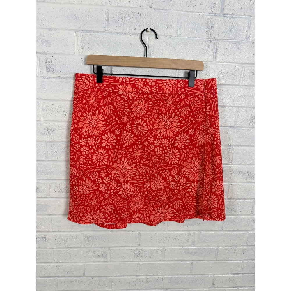 RipSkirt Hawaii Wrap Skirt Womens L Red Floral Length 2 Floral Pockets